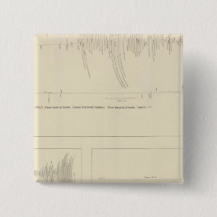 Californië Seismogrammen 6 Vierkante Button 5,1 Cm