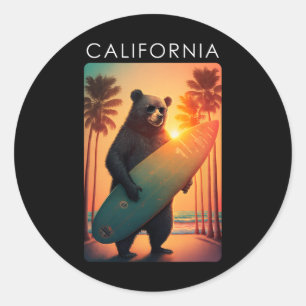 Californië Shirt Cool Republic Beer Surfen Strand Ronde Sticker