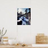 Californië, Sierra Nevada bergen, A waterval Poster (Keuken)