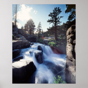Californië, Sierra Nevada bergen, A waterval Poster