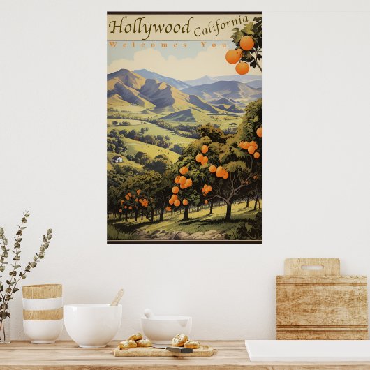 Californië Sinaasappel Groves - Old Hollywood - Re Poster (Keuken)