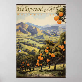 Californië Sinaasappel Groves - Old Hollywood - Re Poster