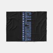 Californië Snowboarden Blauw Tekst Fleece Deken (Voorkant (Horizontaal))