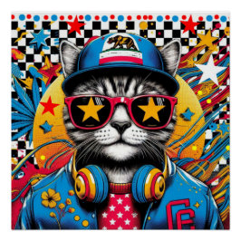 CALIFORNIË SPANGLED CAT 5 PERFECT POSTER