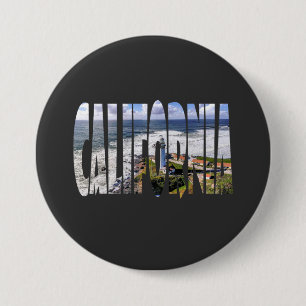 Californië staat ronde button 7,6 cm