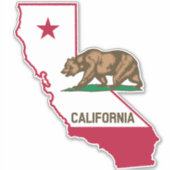 Californië Staatsvlag Beer Sticker (Voorkant)