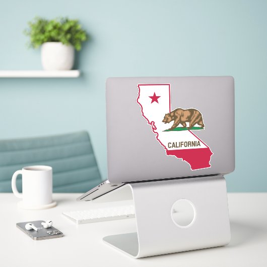 Californië Staatsvlag Beer Sticker (Laptop op bureau)