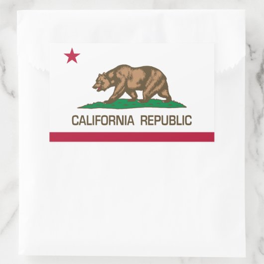 Californië (staatsvlag) rechthoekige sticker (Tas)
