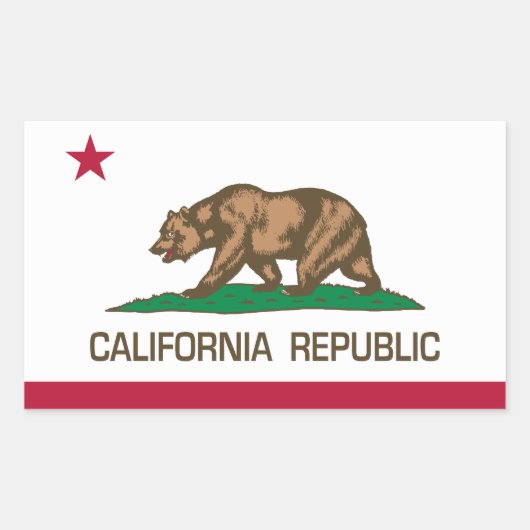 Californië (staatsvlag) rechthoekige sticker (Voorkant)