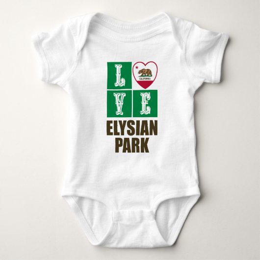 Californië State Flag Heart Elysian Park Romper (Voorkant)