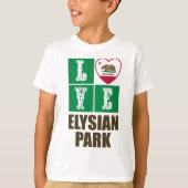 Californië State Flag Heart Elysian Park T-shirt (Voorkant)