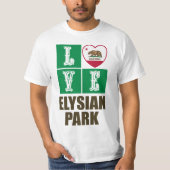 Californië State Flag Heart Elysian Park T-shirt (Voorkant)