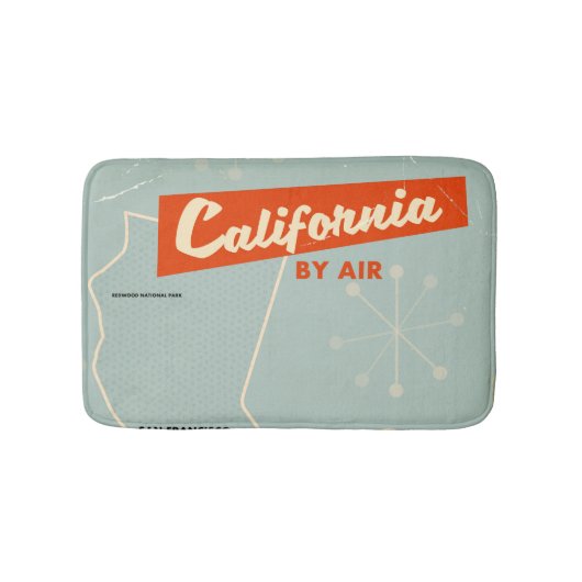 Californië, stijl 'door de lucht', reisposter uit badmat (Voorkant)