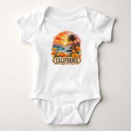 Californië Strand Bloem Tropisch Watercolor Ontwer Romper