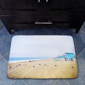 Californië strand oceaan zeemeeuwen badhokje badmat