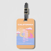 Californië, Strand, Reiskunst Bagagelabel (Voorkant (verticaal))