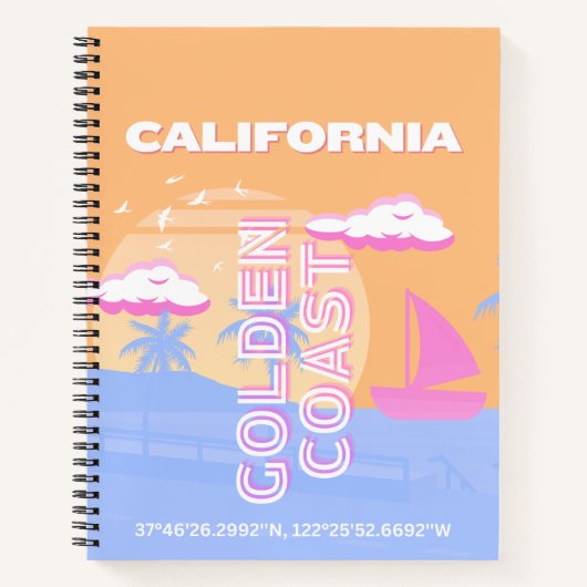 Californië, Strand, Reiskunst Notitieboek (Voorkant)