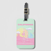Californië, Strand, Reiskunst, Preppy Bagagelabel (Voorkant (verticaal))