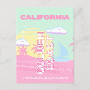Californië, Strand, Reiskunst, Preppy Briefkaart