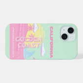 Californië, Strand, Reiskunst, Preppy iPhone 15 Case (Achterkant horizontaal)