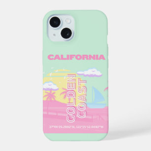 Californië, Strand, Reiskunst, Preppy iPhone 15 Case