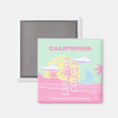 Californië, Strand, Reiskunst, Preppy Magneet (Voorkant / Achterkant)