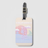 Californië, Strand, Reiskunst, Preppy, Pastel Bagagelabel (Voorkant (verticaal))