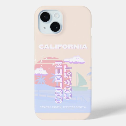 Californië, Strand, Reiskunst, Preppy, Pastel Case-Mate iPhone Case (Achterkant)