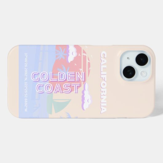 Californië, Strand, Reiskunst, Preppy, Pastel Case-Mate iPhone Case (Achterkant (horizontaal))