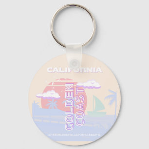 Californië, Strand, Reiskunst, Preppy, Pastel Sleutelhanger