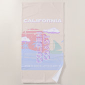 Californië, Strand, Reiskunst, Preppy, Pastel Strandlaken (Voorkant)