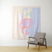 Californië, Strand, Reiskunst, Preppy, Pastel Wandkleed (In situ)