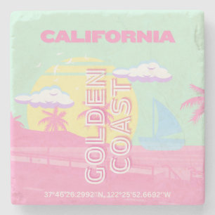 Californië, Strand, Reiskunst, Preppy Stenen Onderzetter
