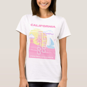 Californië, Strand, Reiskunst, Preppy T-shirt