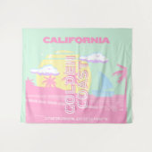 Californië, Strand, Reiskunst, Preppy Wandkleed (Voorkant (horizontaal))