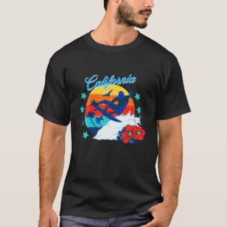 Californië strand surfen USA vrouw mannen kinderen T-shirt