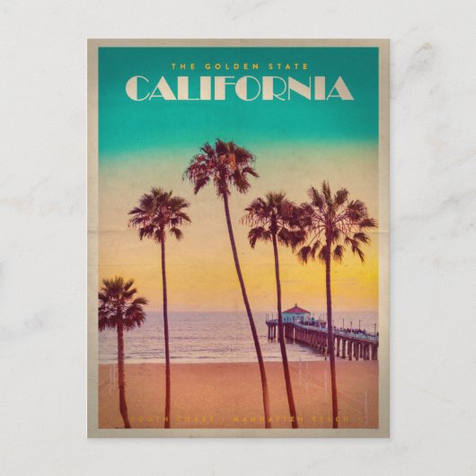  Californië Sunset Beach Briefkaart (Voorkant)