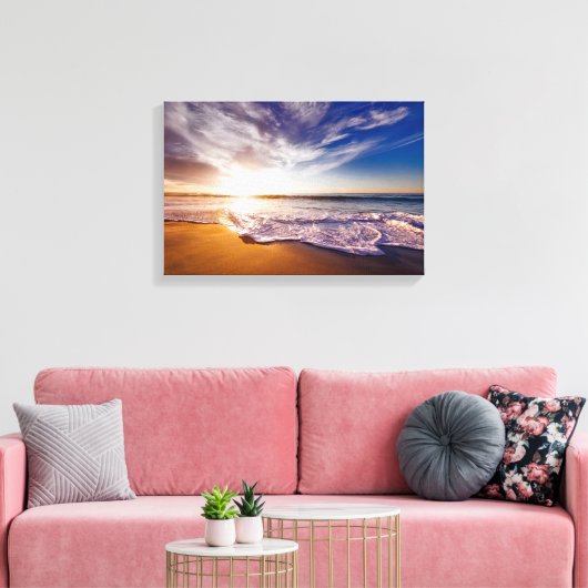 Californië Sunset Beach Canvas Afdruk (Insitu (Woonkamer))