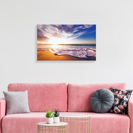 Californië Sunset Beach Canvas Afdruk (Insitu (Woonkamer))