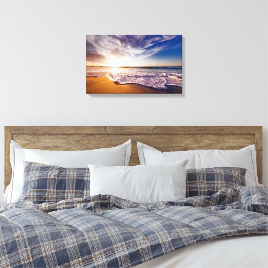 Californië Sunset Beach Canvas Afdruk (Insitu (Slaapkamer))