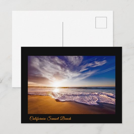 Californië Sunset Beach - Custom Holiday Briefkaar Feestdagenkaart (Voorkant / Achterkant)