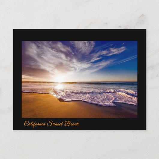 Californië Sunset Beach - Custom Holiday Briefkaar Feestdagenkaart (Voorkant)