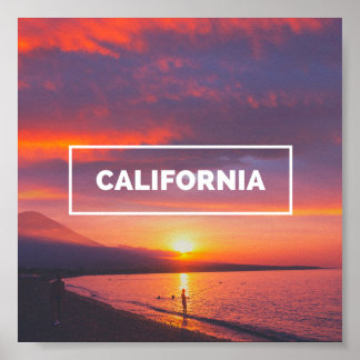  Californië Sunset Beach Poster