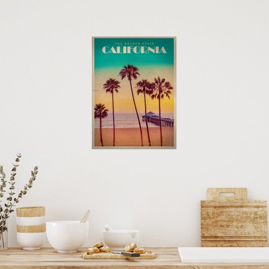  Californië Sunset Beach Poster (Keuken)