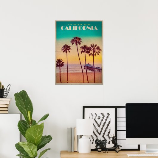 Californië Sunset Beach Poster (Thuiskantoor)