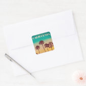  Californië Sunset Beach Vierkante Sticker (Envelop)