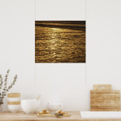 Californië Sunset Waves Ocean Seascape Poster (Keuken)