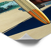 Californië Surf Beach Travel Poster (Hoek)