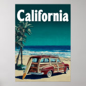 Californië Surf Beach Travel Poster (Voorkant)