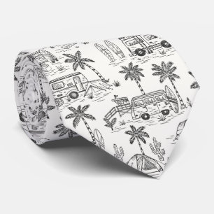 Californië surf camp toile - surfer strand stropdas
